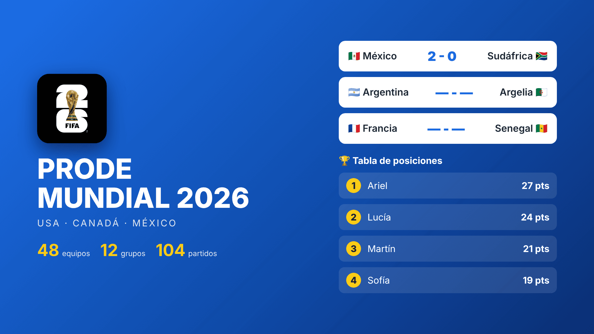 Captura de Prode Mundial 2026